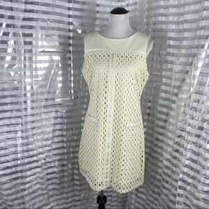Linea Domani Eyelet Cream Color Dress